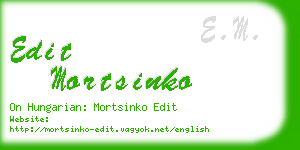 edit mortsinko business card